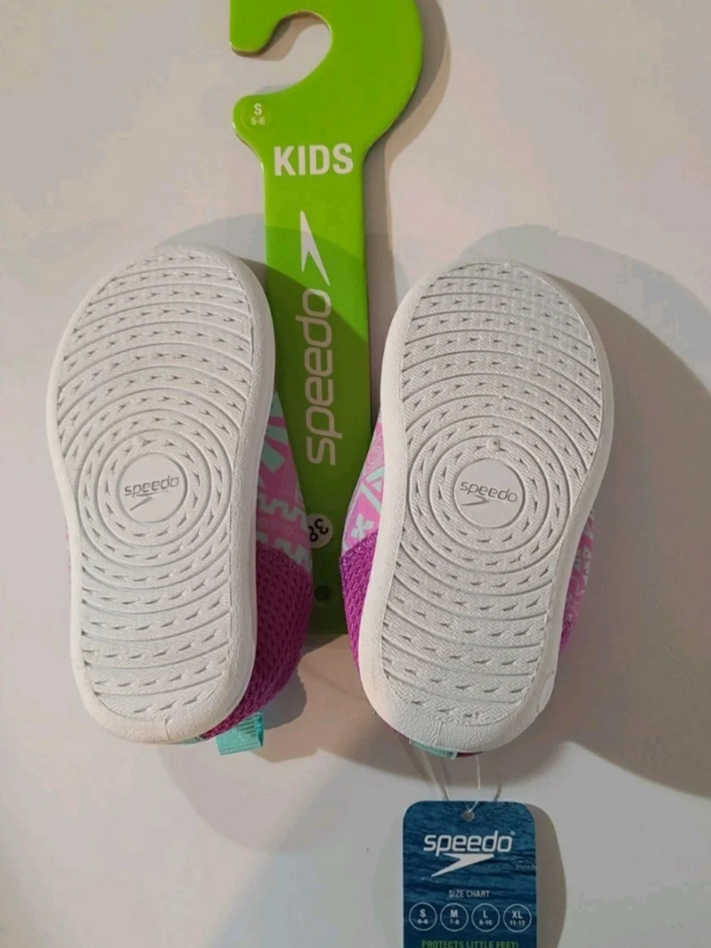 Speedo Kids Pink and Aqua Pattern Splash Booties